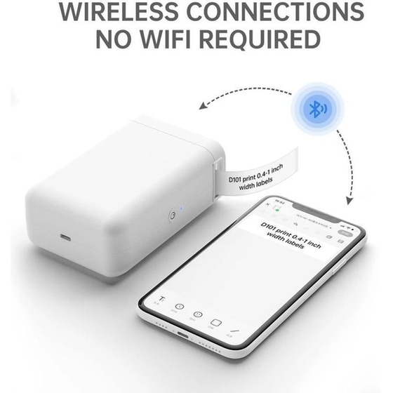 NIIMBOT D101 Έχρωμος Εκτυπωτής Thermal Ετικετών με Bluetooth - Λευκό image 2