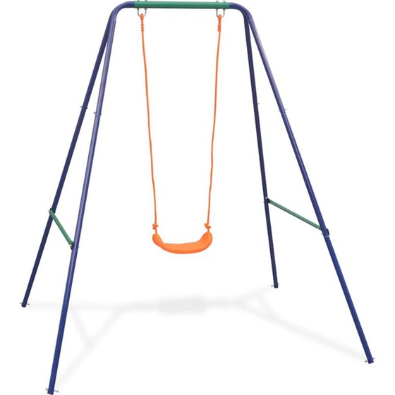 VidaXL Παιδική Κούνια 2 σε 1 Μονή & Κούνια Νηπίου - - Μπλε/ Πράσινο/ Πορτοκαλί image 1