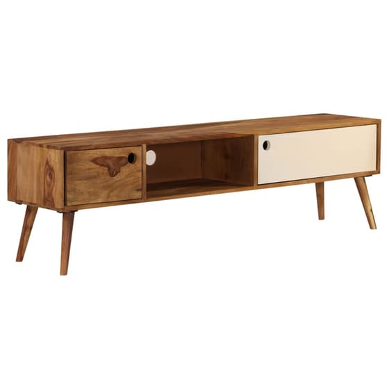 Έπιπλο Τηλεόρασης VidaXL Ξύλινο 140x30x40cm - Kαφέ/Λευκό image 13