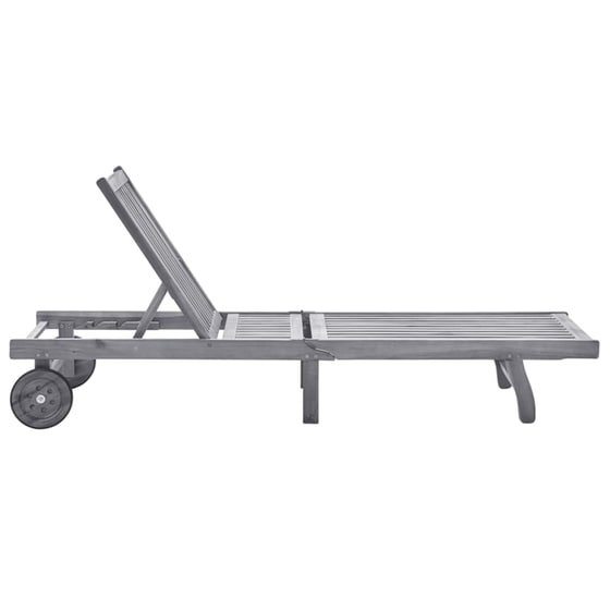 Ξαπλώστρα VidaXL από Μασίφ Ξύλο Ακακίας 199x59/63x30-85 cm - Γκρι image 2