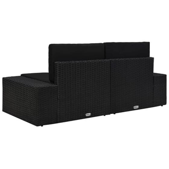 Καναπές Αρθρωτός Διθέσιος VidaXL από Συνθετικό Ρατάν 78.5x65.5x52 cm - Μαύρο image 4