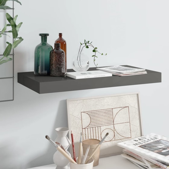 Ράφι Τοίχου VidaXL από MDF 50x23x3.8 cm - Γκρι image 2