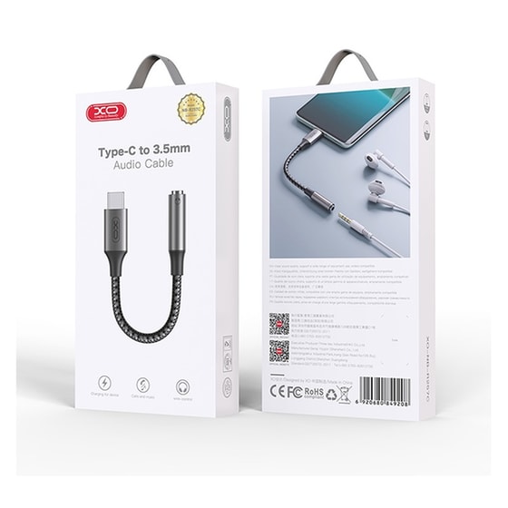 Αντάπτορας XO NB257C USB-C Male σε 3.5mm Female - Γκρι image 3