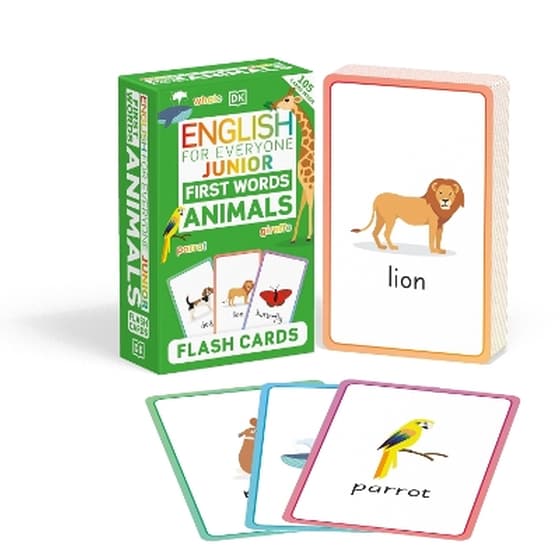 English for Everyone Junior First Words Animals Flash Cards image 0