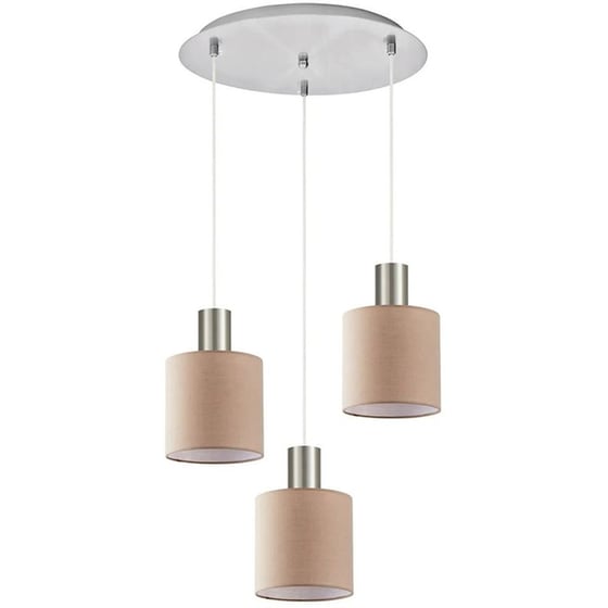 Φωτιστικό Οροφής Τρίφωτο Homelighting 77-8432 Υφασμάτινο/Μεταλλικό - Μπεζ image 0