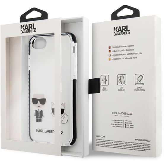 Θήκη Apple iPhone 7/8/SE - Karl Lagerfeld Ikonik Case “Karl & Choupette” - White image 4