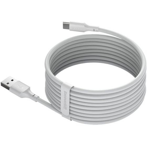 Σετ Καλωδίων Baseus Simple Wisdom Kit Usb To Usb-C 5a (2pcs/set) 1.5m - White image 3