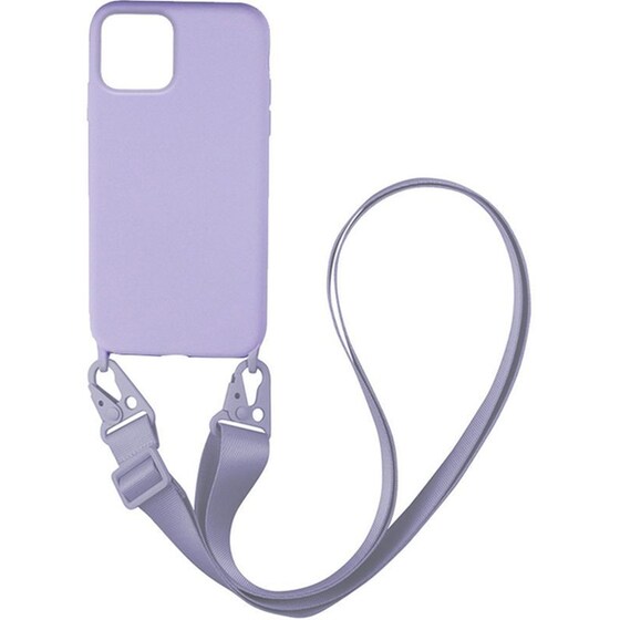 Θήκη Apple iPhone 12 Pro Max - My Colors Carryhang Liquid Silicone - Λιλά image 0