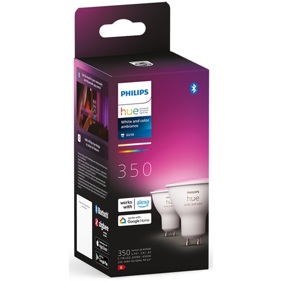 Έξυπνη Λάμπα Philips Hue WCA 5.7W GU10 2 τμχ - Λευκό & Πολύχρωμο image 3