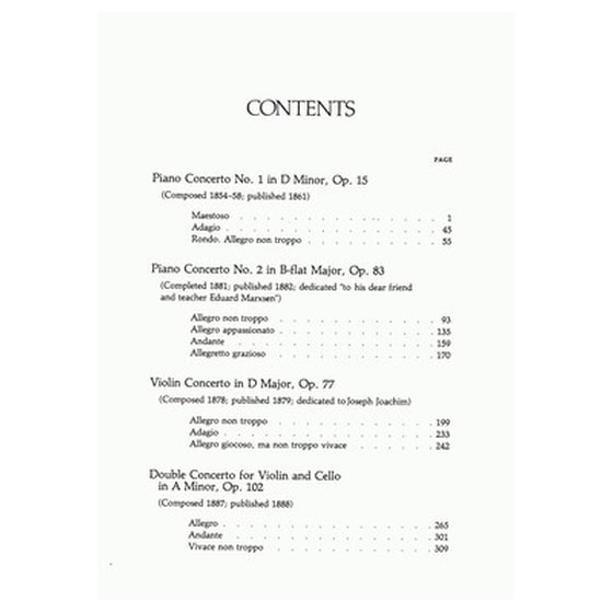 Βιβλίο Για Σύνολα Dover Publications Brahms - Complete Concerti [full Score] image 2
