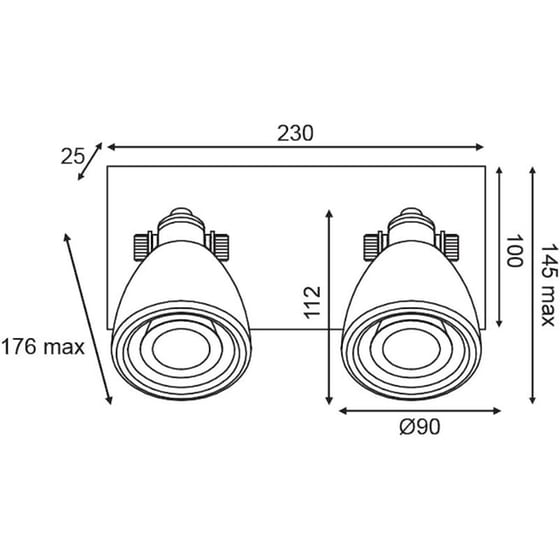 Σποτ Δίφωτο Aca Dino Ar1822w23wt Μαρμάρινο - Λευκό image 1