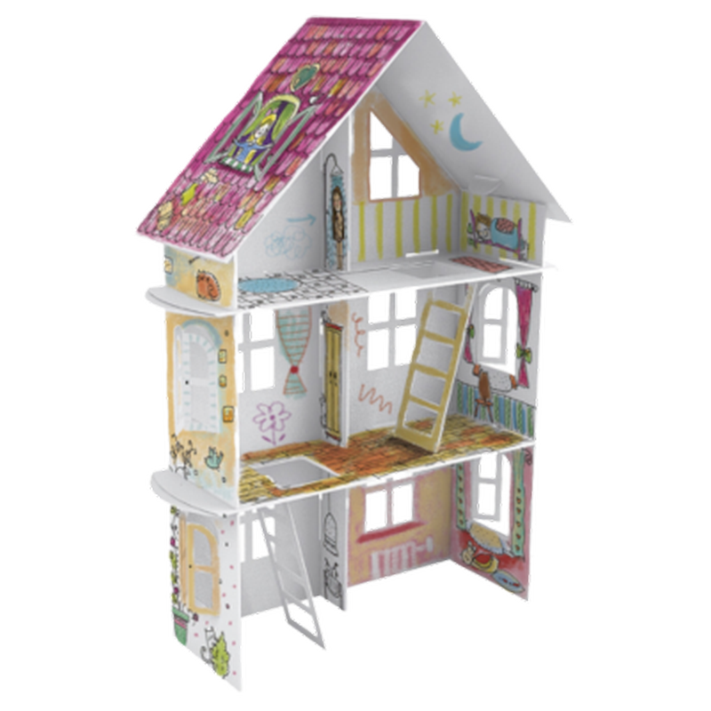 Babyrun Σπιτάκι Spring House Από 3d Λευκό Χαρτόνι Ζωγραφικής Monumi Mpd-000202