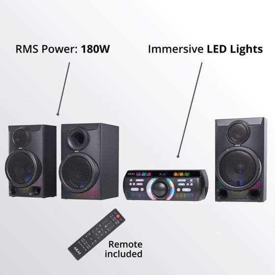 Ηχοσύστημα Akai Trinitone 3.1 180W - Μαύρο image 3