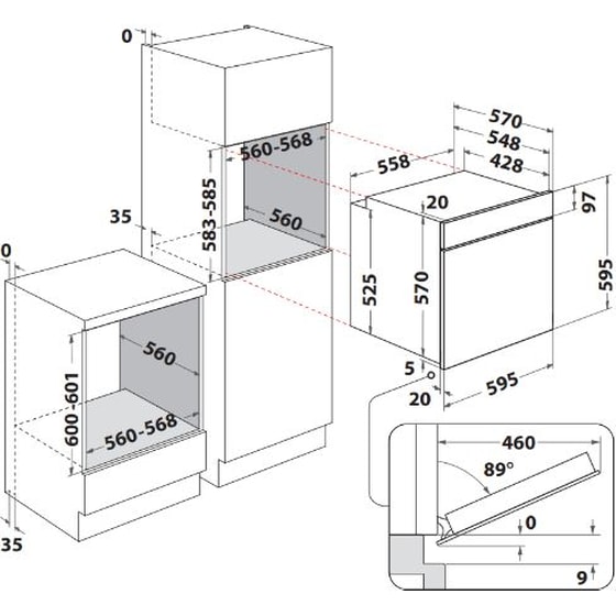WHIRLPOOL OMSR58RU1SX 71 Lt Inox Εντοιχιζόμενος Φούρνος Άνω Πάγκου image 8