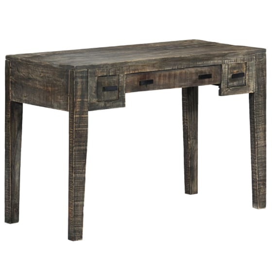 Γραφείο Μελέτης VidaXL από Μασίφ Ξύλο Μάνγκο 110x50cm - Γκρι image 1