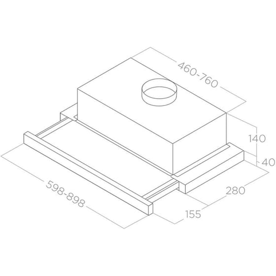 ELICA ELITE 14 LUX BL/A/60 60 cm Μαύρο Απορροφητήρας Συρόμενος image 3