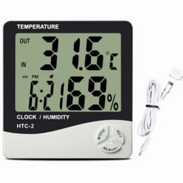 Θερμομετρο/Υγρασιόμετρο Με Ρολοι Ξυπνητηρι Εσωτερικου - Εξωτερικου Χωρου Htc-2