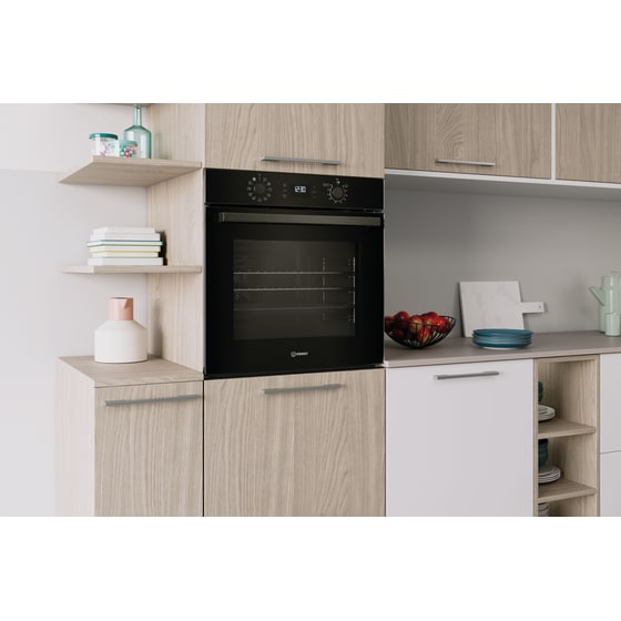 INDESIT IO K78PU B 71 Lt Μαύρο Εντοιχιζόμενος Φούρνος Άνω Πάγκου image 4