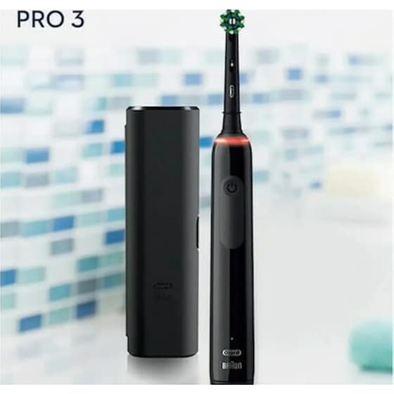 Ηλεκτρική Οδοντόβουρτσα ORAL-B PRO 3 3500 Cross Action Black Edition - Μαύρο image 5