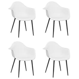 Καρέκλες Τραπεζαρίας Vidaxl από Πολυπροπυλένιο 4 Τμχ - Λευκές
