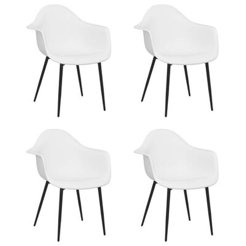 Καρέκλες Τραπεζαρίας Vidaxl από Πολυπροπυλένιο 4 Τμχ - Λευκές