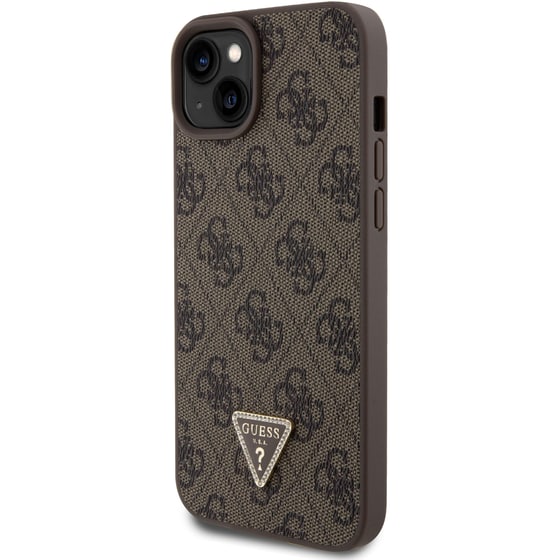 Guess “triangle Metal Logo Strass Collection” Crossbody Case Θήκη Προστασίας Από Δερματίνη Με Λουράκι – Iphone 15 Plus (καφέ – Guhcp15mp4tdscpw) image 6
