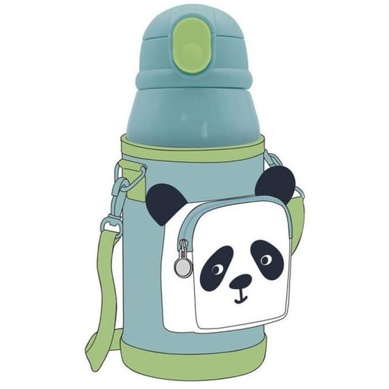 Παγούρι Θερμός Must Team Ανοξείδωτο Με Θήκη Καλαμάκι Ζωακια 500ml image 1