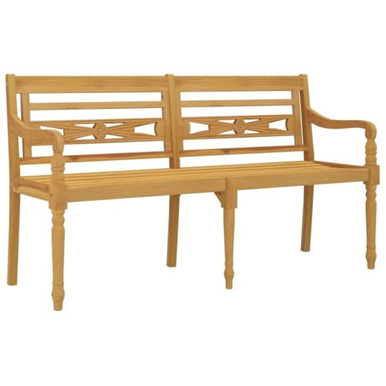 Παγκάκι Κήπου VidaXL Batavia από Μασίφ Ξύλο Teak 150x51.5x84 cm - Καφέ image 0