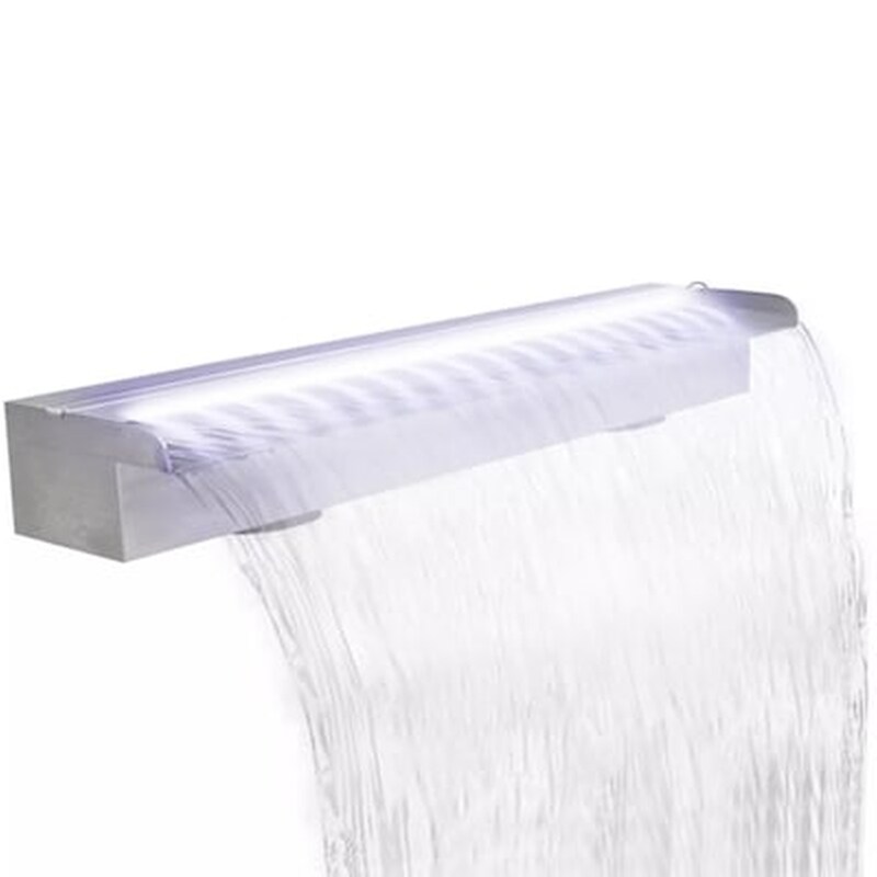 VIDAXL Vidaxl Σιντριβάνι Πισίνας Ορθογώνιο Με Led 90 Εκ. Από Ανοξείδωτο Ατσάλι