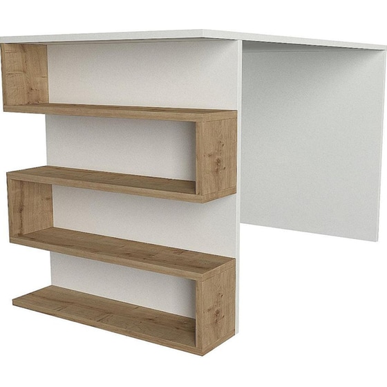 Γραφείο ArteLibre Cleora από Μοριοσανίδα/Μελαμίνη 120x60x74cm - Λευκό/Φυσικό Καφέ image 1