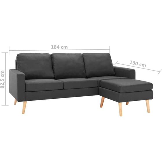 Τριθέσιος Καναπές Vidaxl 184x76cm - Γκρι image 5