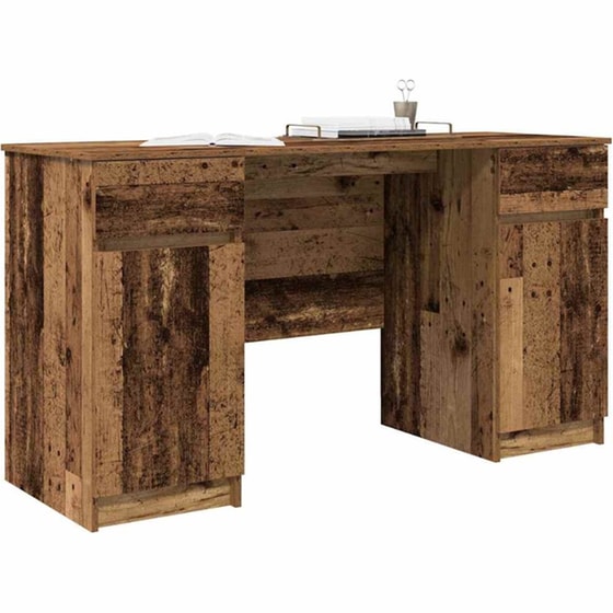 Γραφείο VidaXL από Επεξεργασμένο Ξύλο 140x49x76 cm - Παλιό Ξύλο image 1