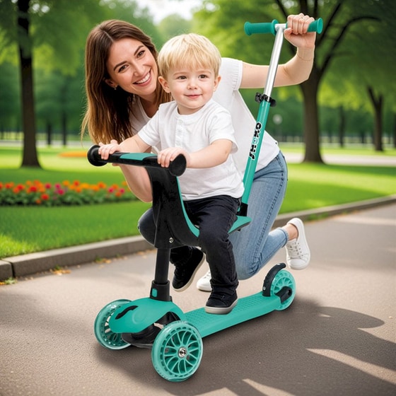 Παιδικό Πατίνι Shoko Premium Πολυμορφικό 3 σε 1 με Λαβή Γονέα Tropical Mist image 8