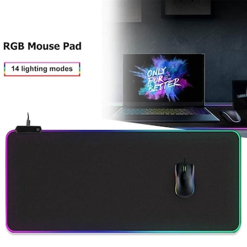 OEM OEM Luminous Gaming Mouse Pad XXL 800mm με RGB Φωτισμό Μαύρο