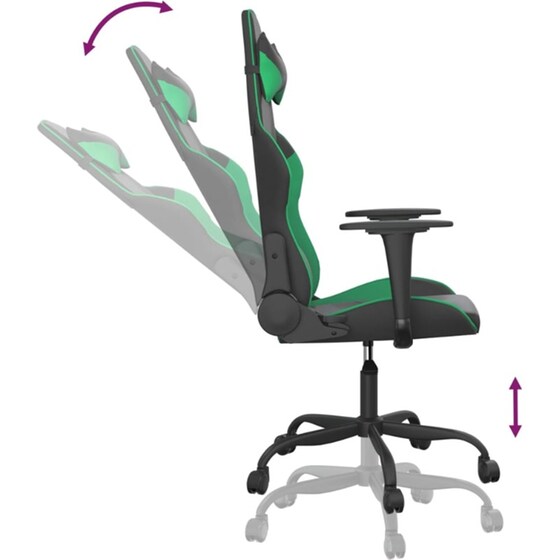 Καρέκλα Gaming VIDAXL 345402 με Ρυθμιζόμενα Μπράτσα από Τεχνητό Δέρμα - Μαύρο image 4