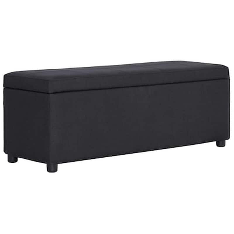 Σκαμπό Σαλονιού Vidaxl Με Αποθηκευτικό Χώρο Από Πολυεστέρα 116 cm - Μαύρο