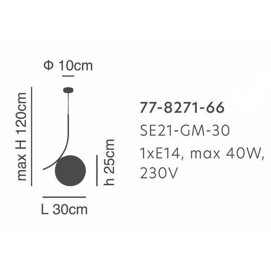 Φωτιστικό Οροφής Μονόφωτο Homelighting Sceptre από Μέταλλο/Γυαλί 30x15x120 cm - Λευκό/Χρυσό image 1