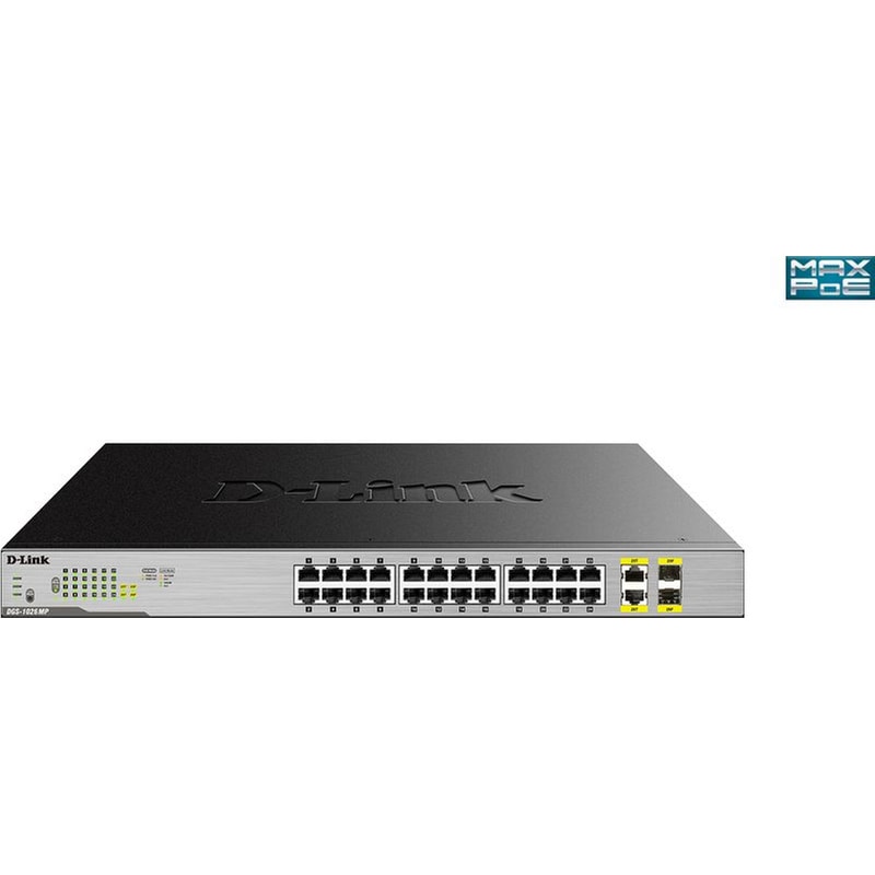 D-LINK D-Link DGS-1026MP Network Switch Unmanaged Gigabit Ethernet (1000 Mbps) 26-Port PoE Support