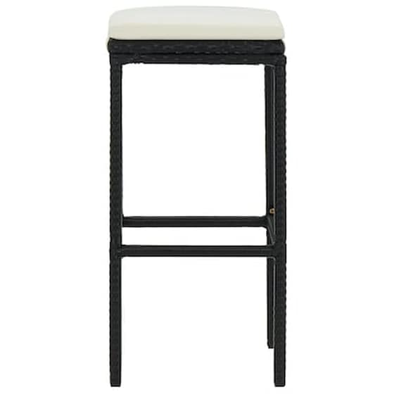 Σκαμπό Κήπου VidaXL με Μαξιλάρια από Συνθετικό Ρατάν 38x38x76 cm 2 Τμχ - Μαύρο image 5