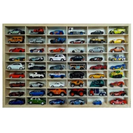 Ξύλινο Ράφι Για Αυτοκινητάκια 54 Θέσεων 60 X 5.3 X 40 Cm Kruzzel 21998 image 5