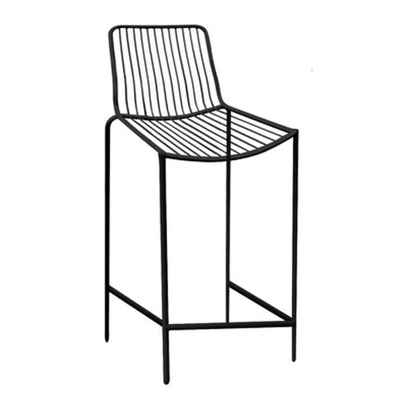 WOODWELL Σκαμπό Μπαρ Μεταλλικo - Μαυρο