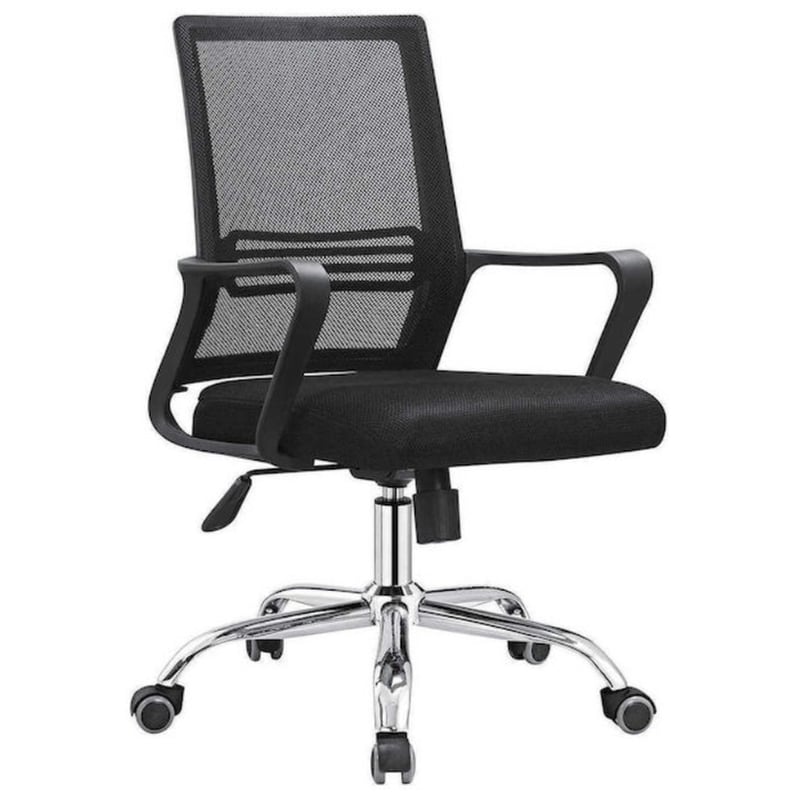 Καρέκλα Γραφείου Woodwell BF2110 από Ύφασμα - Μαύρη