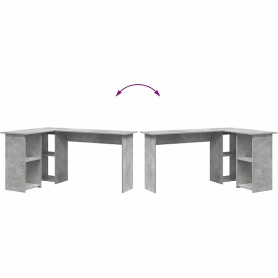 Γραφείο VidaXL από Επεξεργασμένο Ξύλο 142x102x73 cm - Γκρι Σκυροδέματος image 7