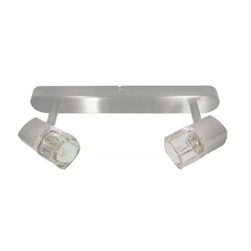 Σποτ Δίφωτο Aca Μεταλλικό 30x4.5x10.5 cm - Ασημί