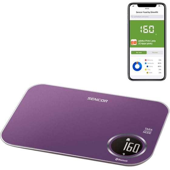 Ψηφιακή Ζυγαριά Κουζίνας SENCOR SKS 7073VT έως 5 kg Μωβ image 2