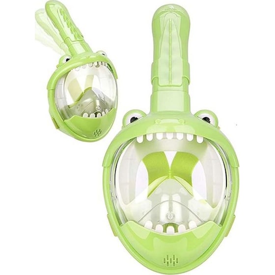 Παιδική Μάσκα Θαλάσσης Thenice Kf-2 Κροκοδειλάκι Full Face Snorkel Mask XS/S - Λαχανί image 1