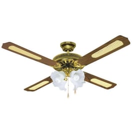 EUROLAMP 147-29004 Ανεμιστήρας Οροφής Τετράφωτος 130εκ. 70W Καφέ και Χρυσό