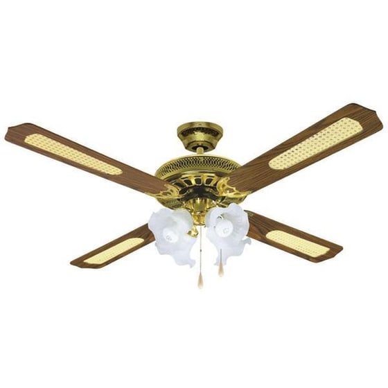EUROLAMP 147-29004 Ανεμιστήρας Οροφής Τετράφωτος 130εκ. 70W Καφέ και Χρυσό image 0