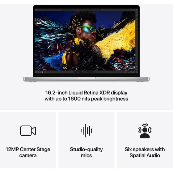 Apple MacBook Pro 16" M4 Pro Chip QHD+ (Apple M4 Pro 14 Cores CPU/24GB/512GB SSD/20 Cores GPU/macOS) Silver image 5
