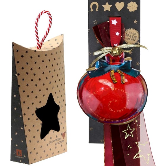 Κρεμαστό Χριστουγεννιάτικο Γούρι Μεταλλικό - Ρόδι με Πέταλο image 2